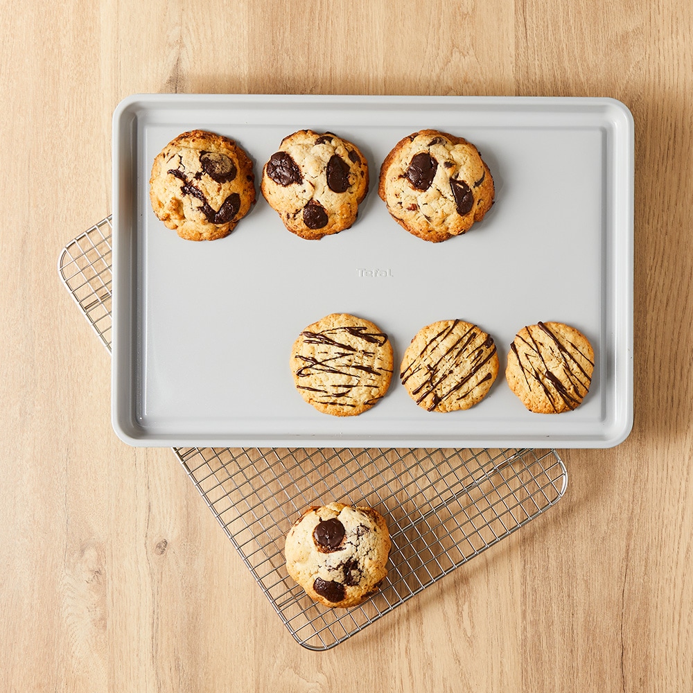 Tava de copt TEFAL Ceramik J1756104, 39x26cm, otel, verde