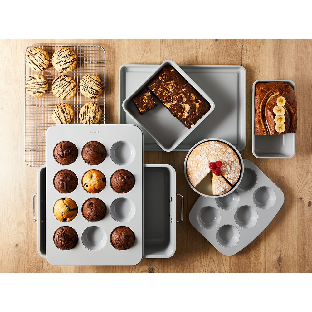 Set tavi de copt TEFAL Ceramik J175S504, 5 piese, otel, verde