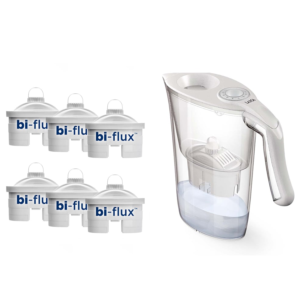 Cana filtranta LAICA Norma + 6 filtre Bi-flux J9570A1, 2.3l, alb-transparent