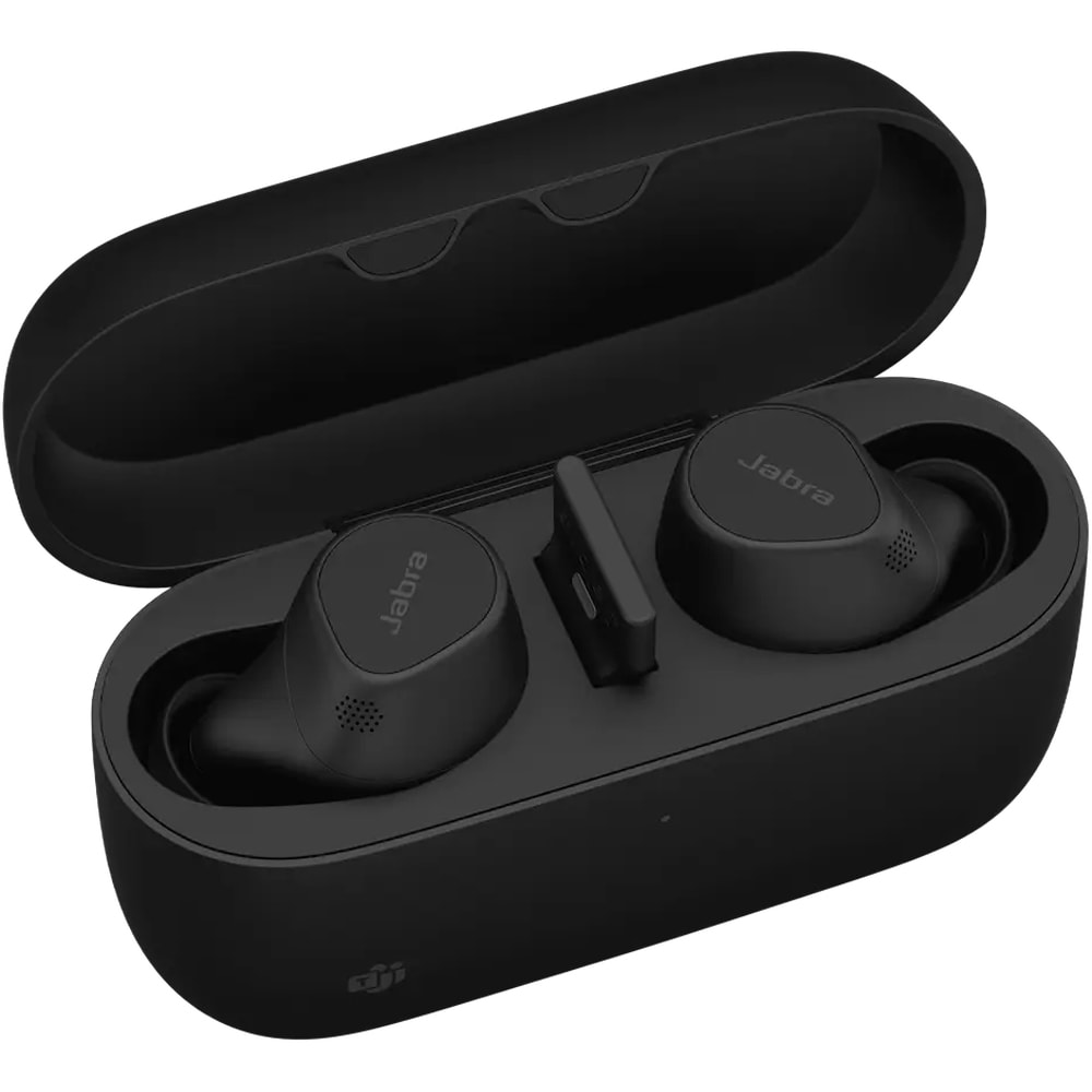 Casti Wireless teleconferinta JABRA Evolve2 Buds, Stereo, Noise Cancelling, Bluetooth, USB-C, negru