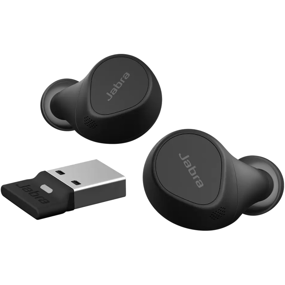 Casti Wireless teleconferinta JABRA Evolve2 Buds, Stereo, Noise Cancelling, Bluetooth, USB-C, negru