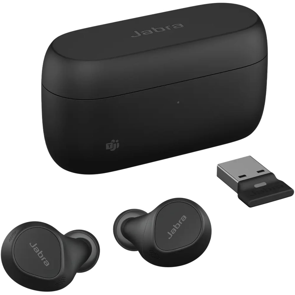 Casti Wireless teleconferinta JABRA Evolve2 Buds, Stereo, Noise Cancelling, Bluetooth, USB-C, negru