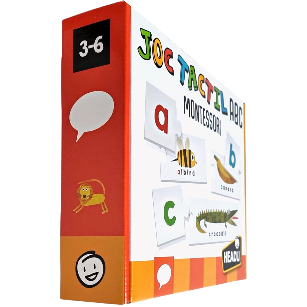 Joc educativ HEADU ABC romana Montessori HE53122, 3 ani+, multicolor