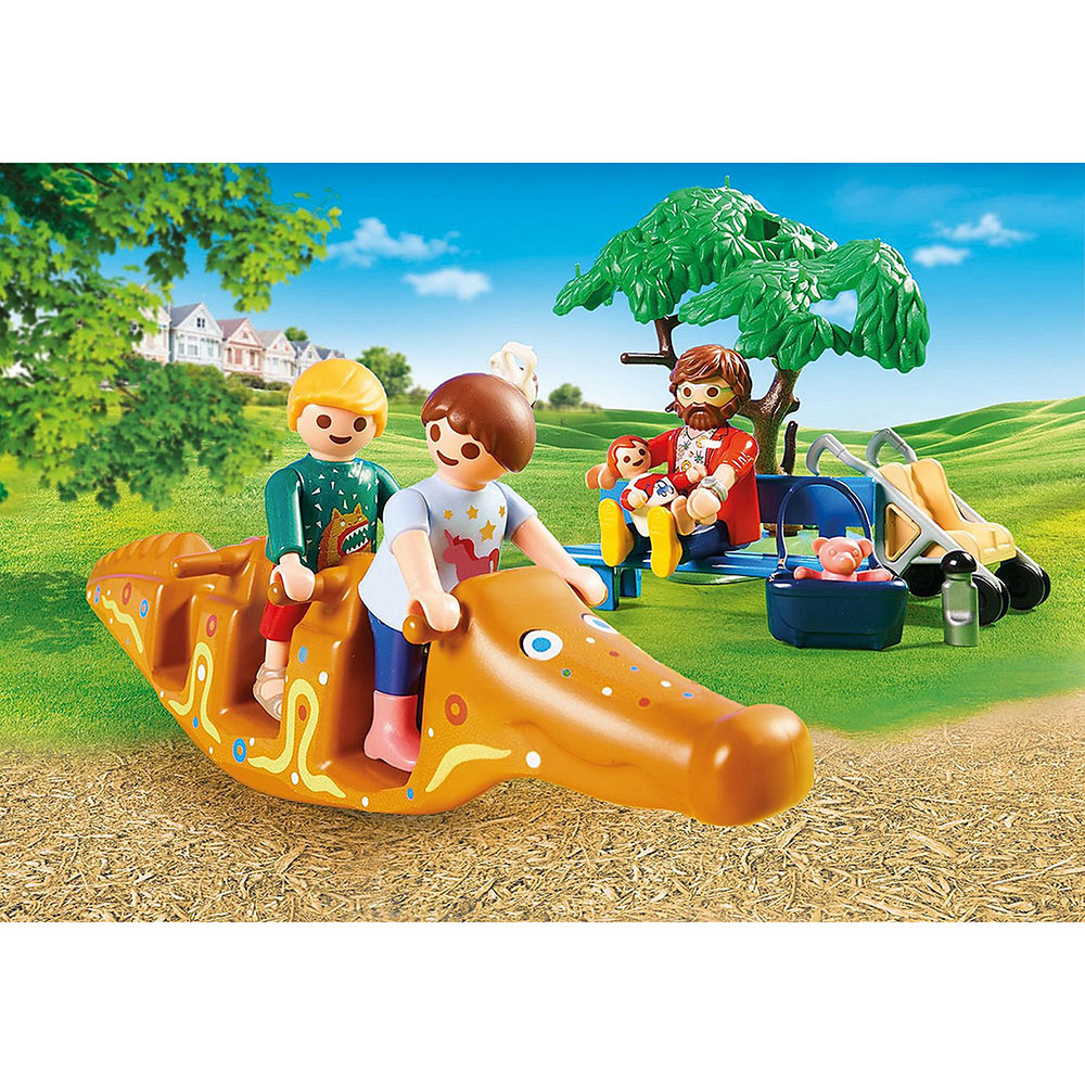 Joc de constructie PLAYMOBIL City Life Preschool - Loc de joaca in parcul de aventuri PM70281, 4 ani+, 83 piese