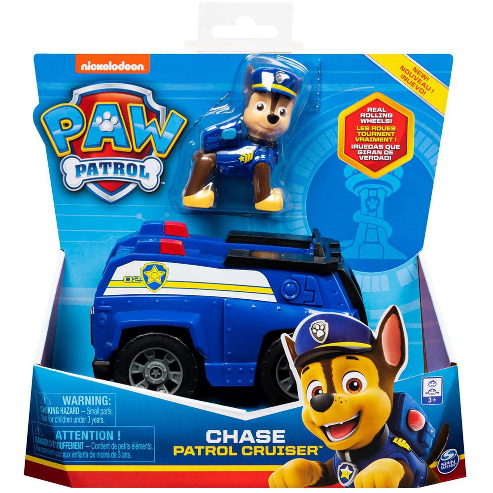 Set masinuta PAW PATROL Figurina Chase 037008993, 3 ani+, albastru-negru