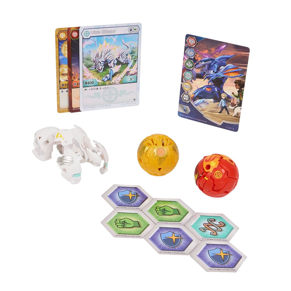 Set 3 figurine BAKUGAN S4 Gillator Ultra, Hydorous si Blitz Fox 037030864, 6 ani+, multicolor