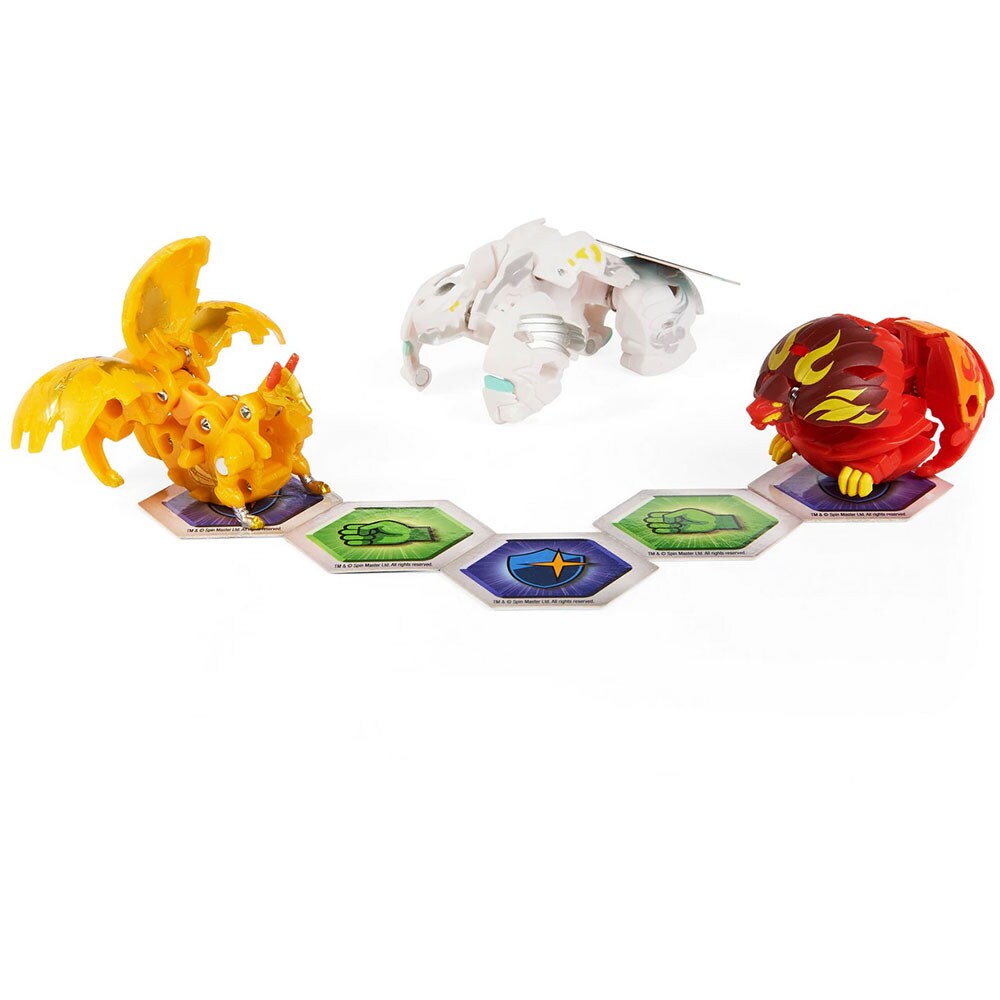 Set 3 figurine BAKUGAN S4 Gillator Ultra, Hydorous si Blitz Fox 037030864, 6 ani+, multicolor