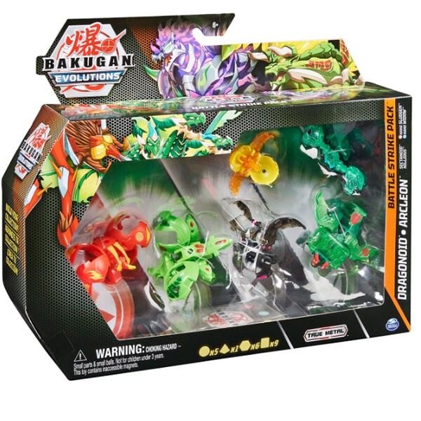Set 4 figurine BAKUGAN S4 Battle Strike, Dragonoid, Arcleon, Sectanoid si Nillious 037031632, 6 ani+, multicolor