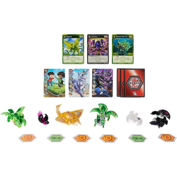 Set 4 figurine BAKUGAN S4 Battle Strike, Blitz Fox, Stingzer, Colossus si Pegatrix 037031656, 6 ani+, multicolor