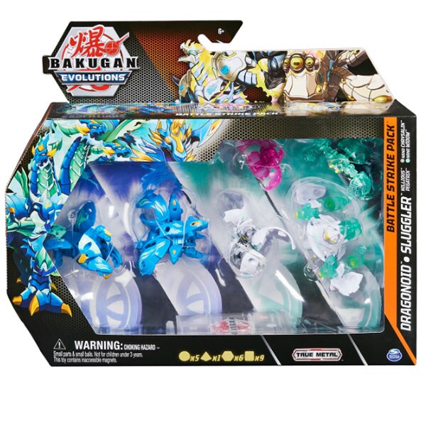 Set 4 figurine BAKUGAN S4 Battle Strike, Dragonoid, Slugger, Nillious si Pegatrix 037031663, 6 ani+, multicolor