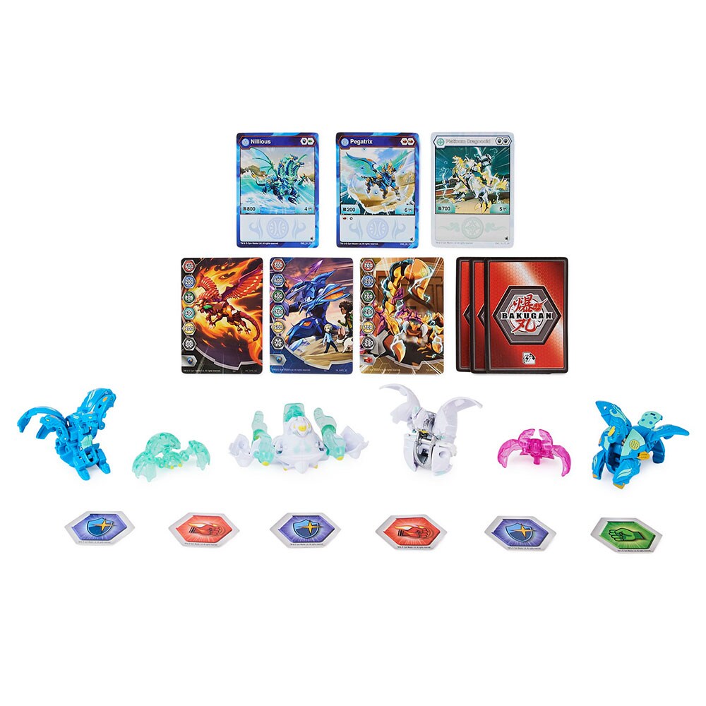 Set 4 figurine BAKUGAN S4 Battle Strike, Dragonoid, Slugger, Nillious si Pegatrix 037031663, 6 ani+, multicolor