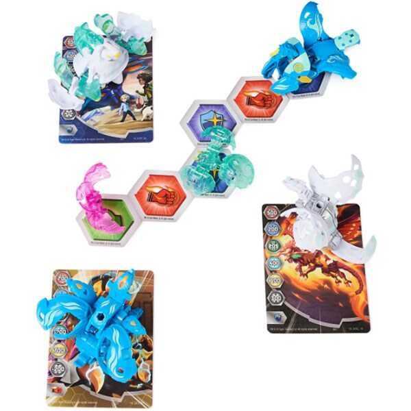 Set 4 figurine BAKUGAN S4 Battle Strike, Dragonoid, Slugger, Nillious si Pegatrix 037031663, 6 ani+, multicolor