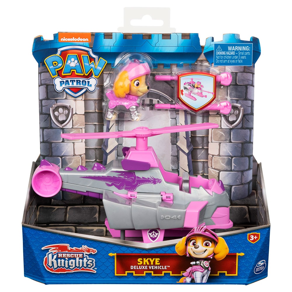Set avion PAW PATROL Figurina Skye - Cavalerului Salvator 037031861, 3 ani+, gri-roz