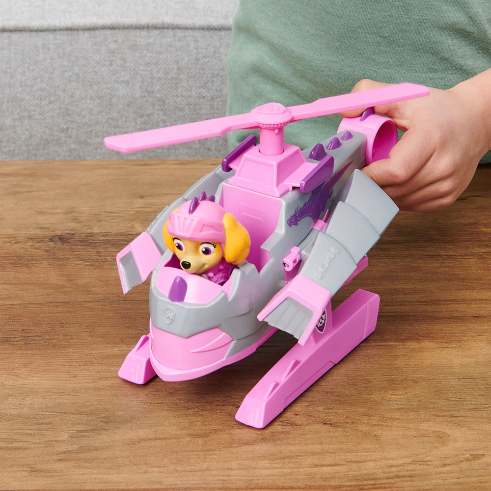 Set avion PAW PATROL Figurina Skye - Cavalerului Salvator 037031861, 3 ani+, gri-roz