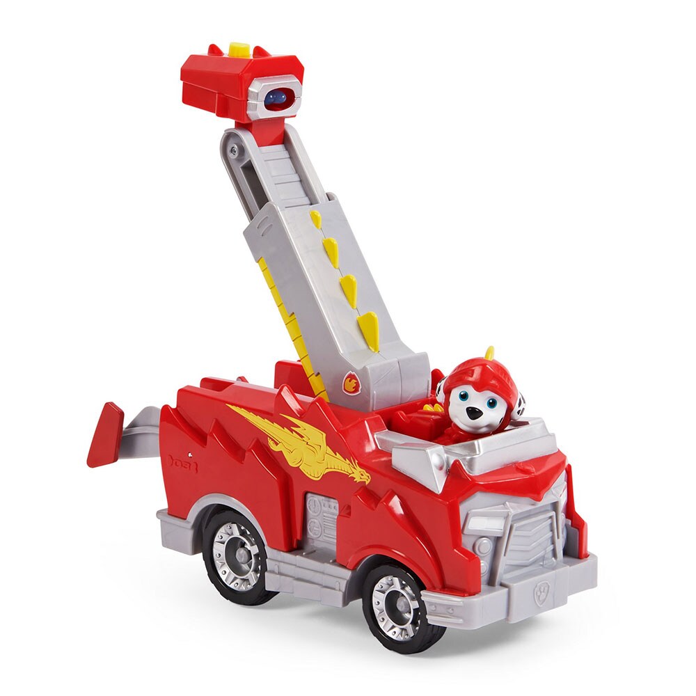 Set masina PAW PATROL Figurina Marshall - Cavalerului Salvator 037031892, 3 ani+, rosu-gri