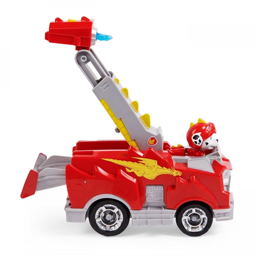 Set masina PAW PATROL Figurina Marshall - Cavalerului Salvator 037031892, 3 ani+, rosu-gri