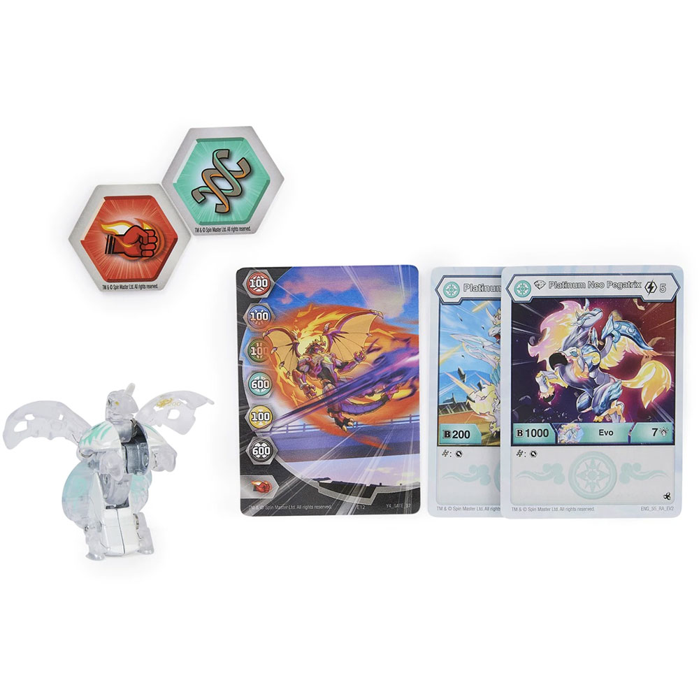 Figurina BAKUGAN Evolutions Platinum Series - Neo Pegatrix 037033483, 6 ani+, alb-verde
