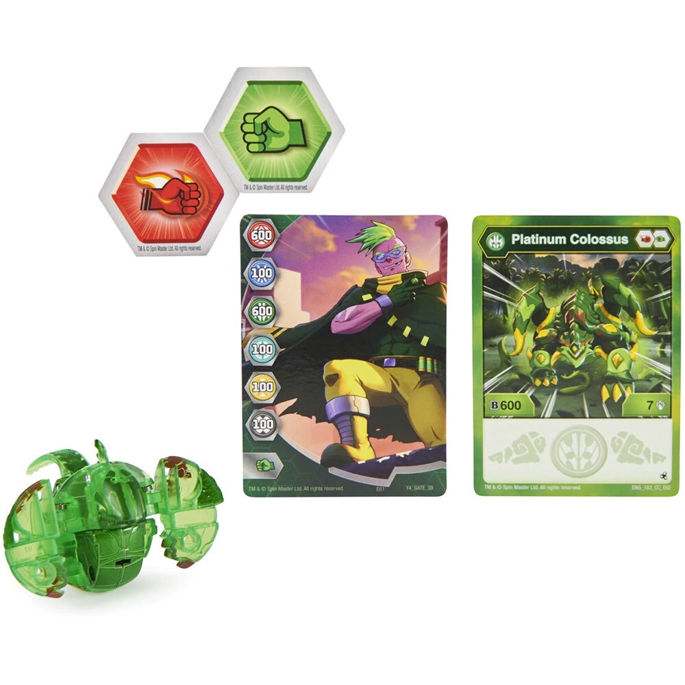 Figurina BAKUGAN Evolutions Platinum Series - Warrior Whale 037033490, 6 ani+, verde