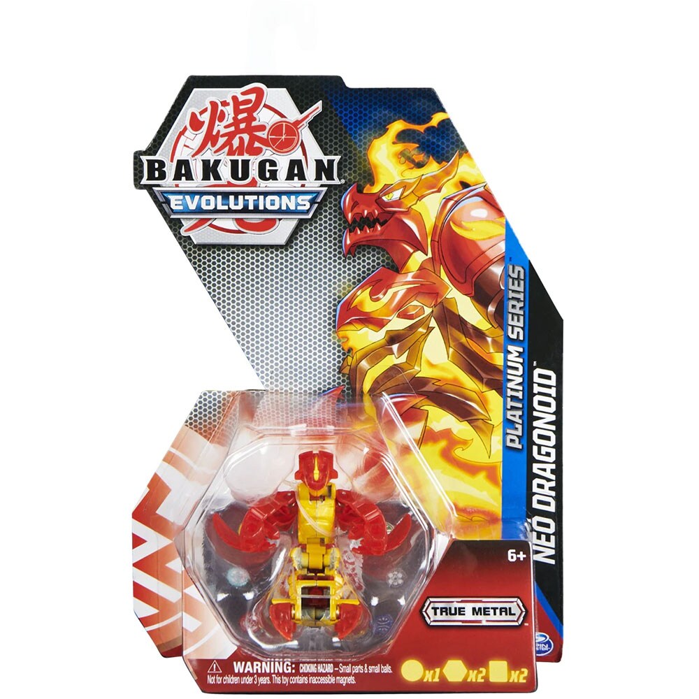 Figurina BAKUGAN Evolutions Platinum Series - Neo Dragonoid 037033544, 6 ani+, rosu-galben