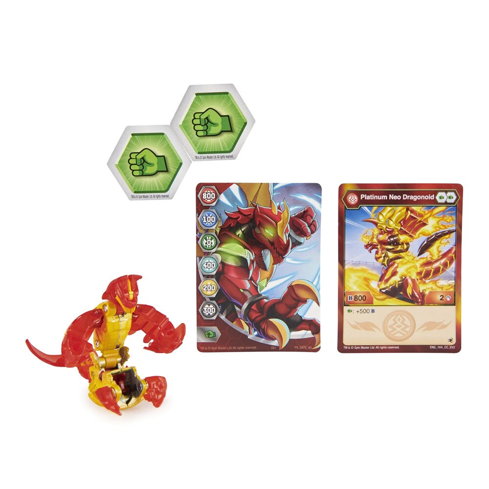 Figurina BAKUGAN Evolutions Platinum Series - Neo Dragonoid 037033544, 6 ani+, rosu-galben