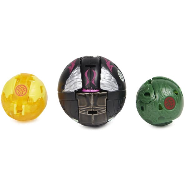 Set figurine BAKUGAN Evolutions - Platinum Powerup Warrior Whale Nano Fury si Nano Sledge 037033780, 6 ani+, multicolor