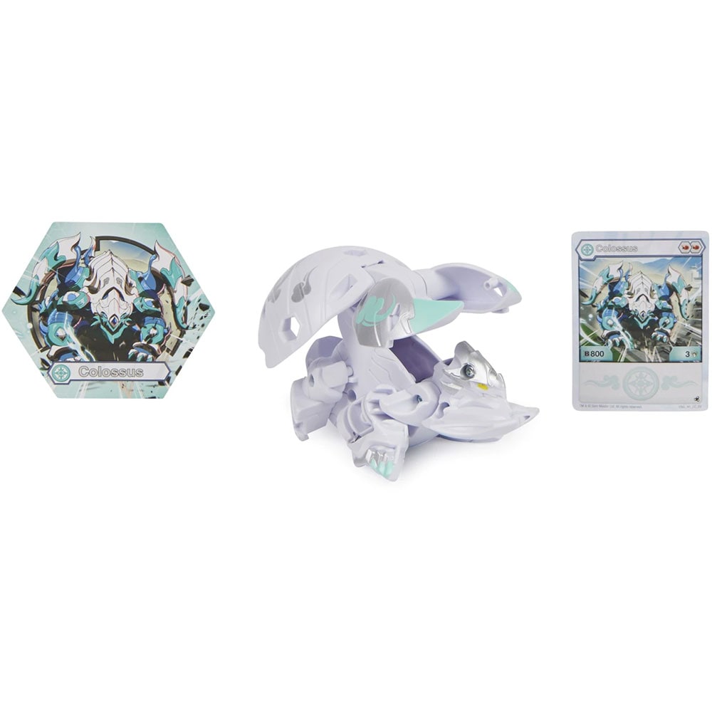 Figurina BAKUGAN S4 Deka Colossus 037033902, 6 ani+, alb-verde deschis