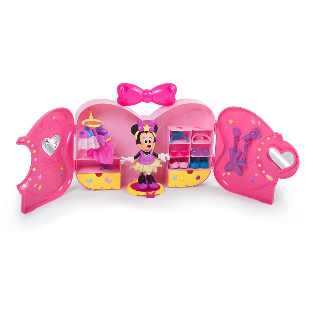 Set figurina DISNEY Minnie Mouse - Dressing Room 183711, 3 ani+, roz-negru