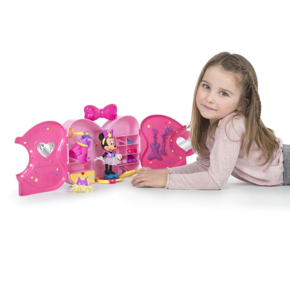 Set figurina DISNEY Minnie Mouse - Dressing Room 183711, 3 ani+, roz-negru