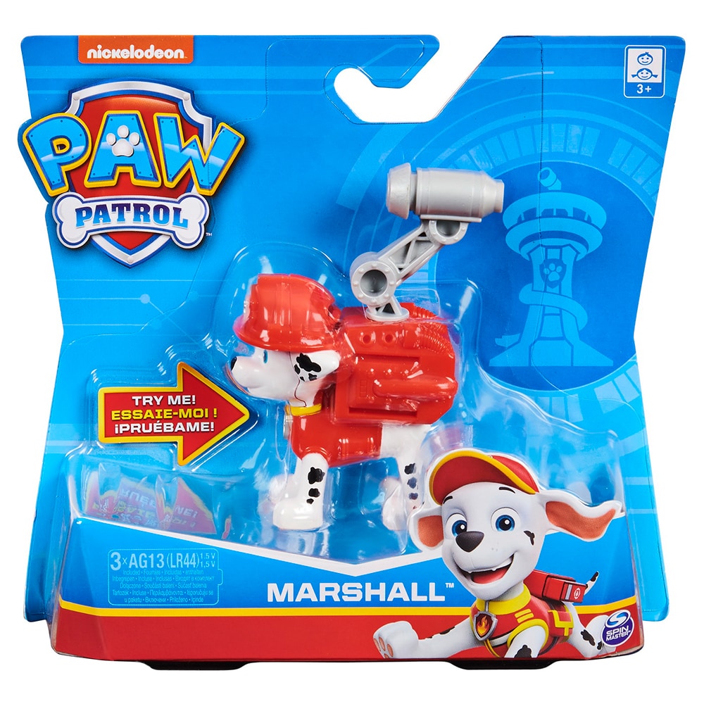 Figurina PAW PATROL Pompierul Marshall 20126394, 3 ani+, rosu-alb
