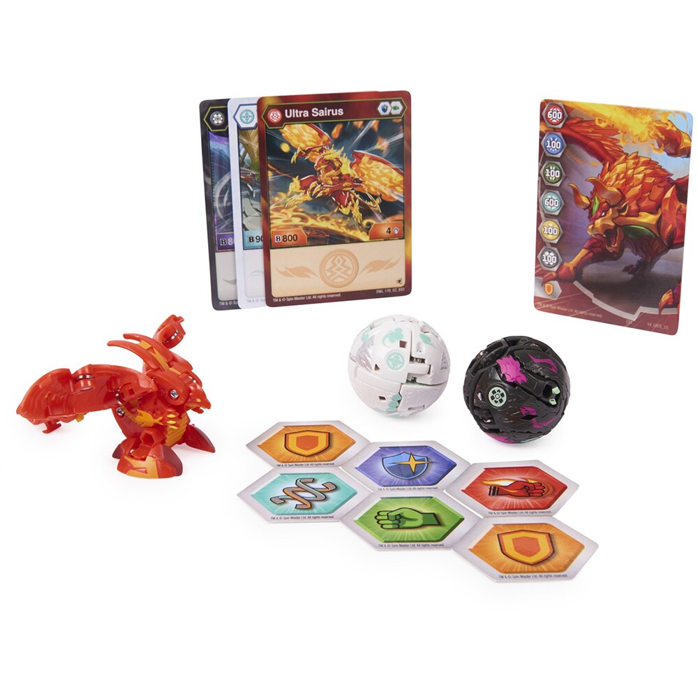 Figurina BAKUGAN Evolutions Starter Pack, Sairus Ultra Warrior Whale si Dragonoid Evo 20138095, 6 ani+, multicolor