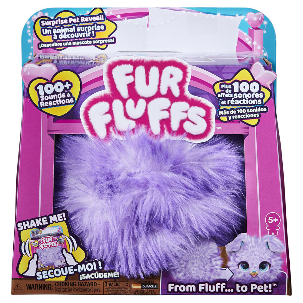 Jucarie de plus SPINMASTER Catelus Furfluffs 6062181, 5 ani+, mov-albastru