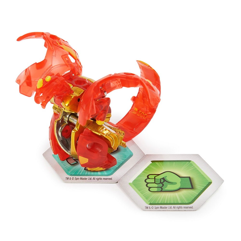Figurina BAKUGAN Evolutions Diecast Strength Dragonoid 6063485, 6 ani+, rosu-galben