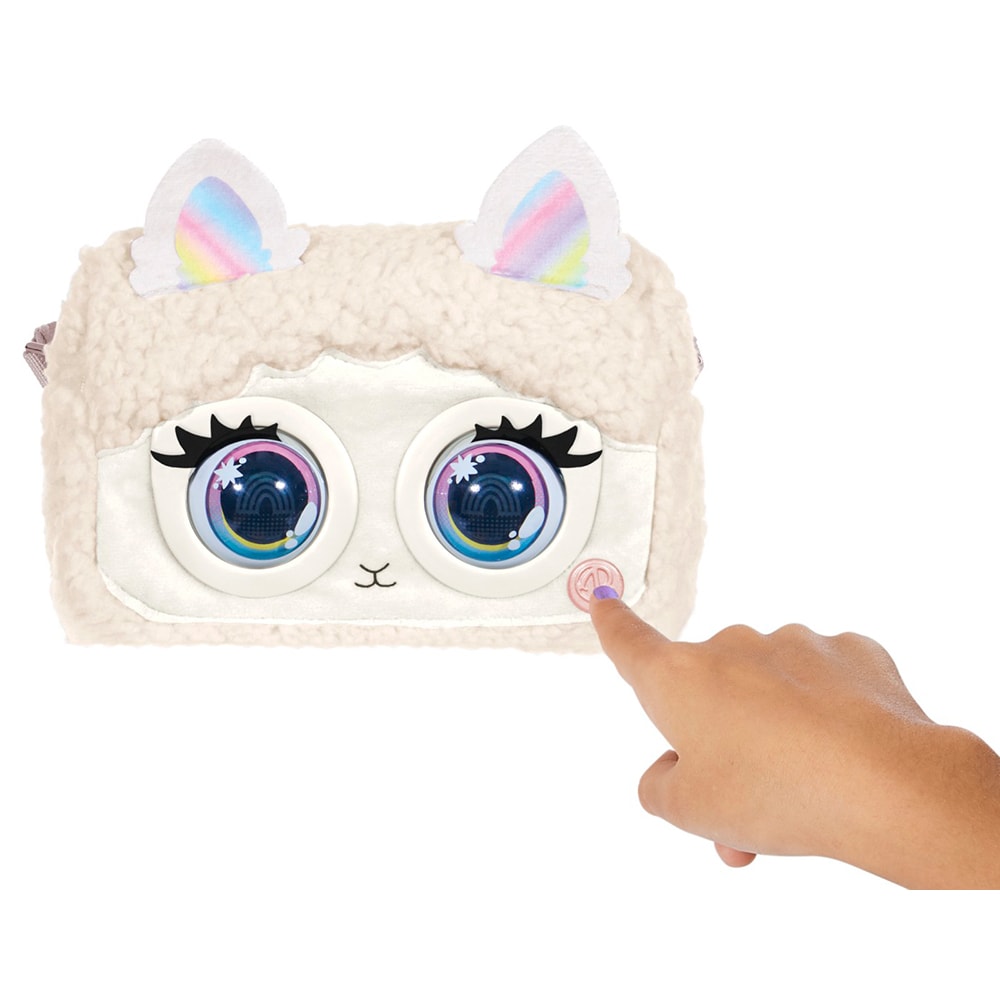 Jucarie interactiva SPINMASTER Purse Pets Bag Trendy Treats, Fluffy - Llama 6064117, 5 ani+, multicolor