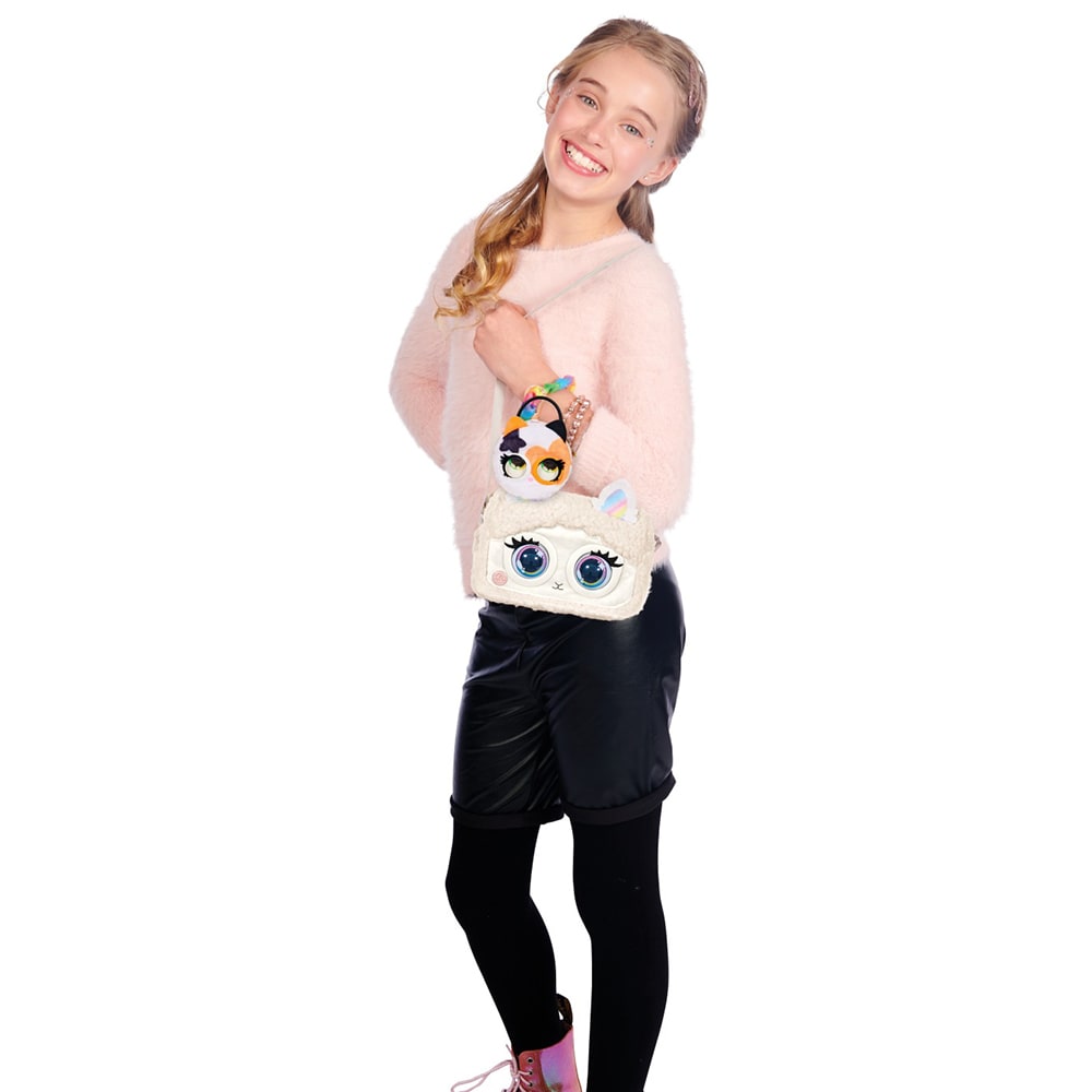 Jucarie interactiva SPINMASTER Purse Pets Bag Trendy Treats, Fluffy - Llama 6064117, 5 ani+, multicolor