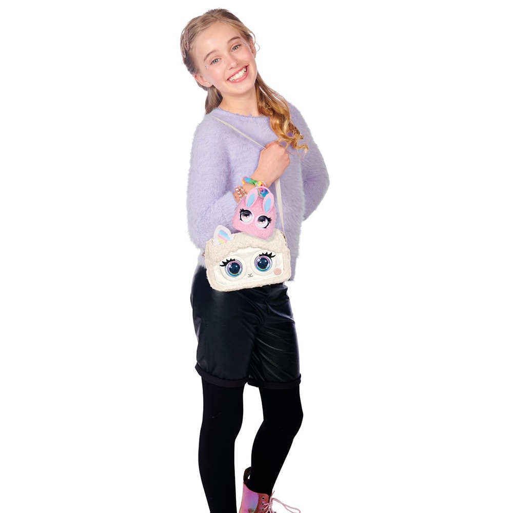 Jucarie interactiva SPINMASTER Purse Pets Bag Trendy Treats, Fluffy - Llama 6064117, 5 ani+, multicolor