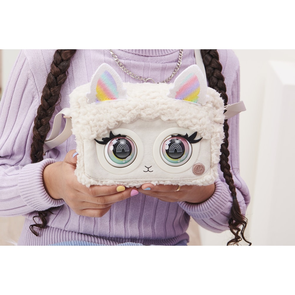 Jucarie interactiva SPINMASTER Purse Pets Bag Trendy Treats, Fluffy - Llama 6064117, 5 ani+, multicolor