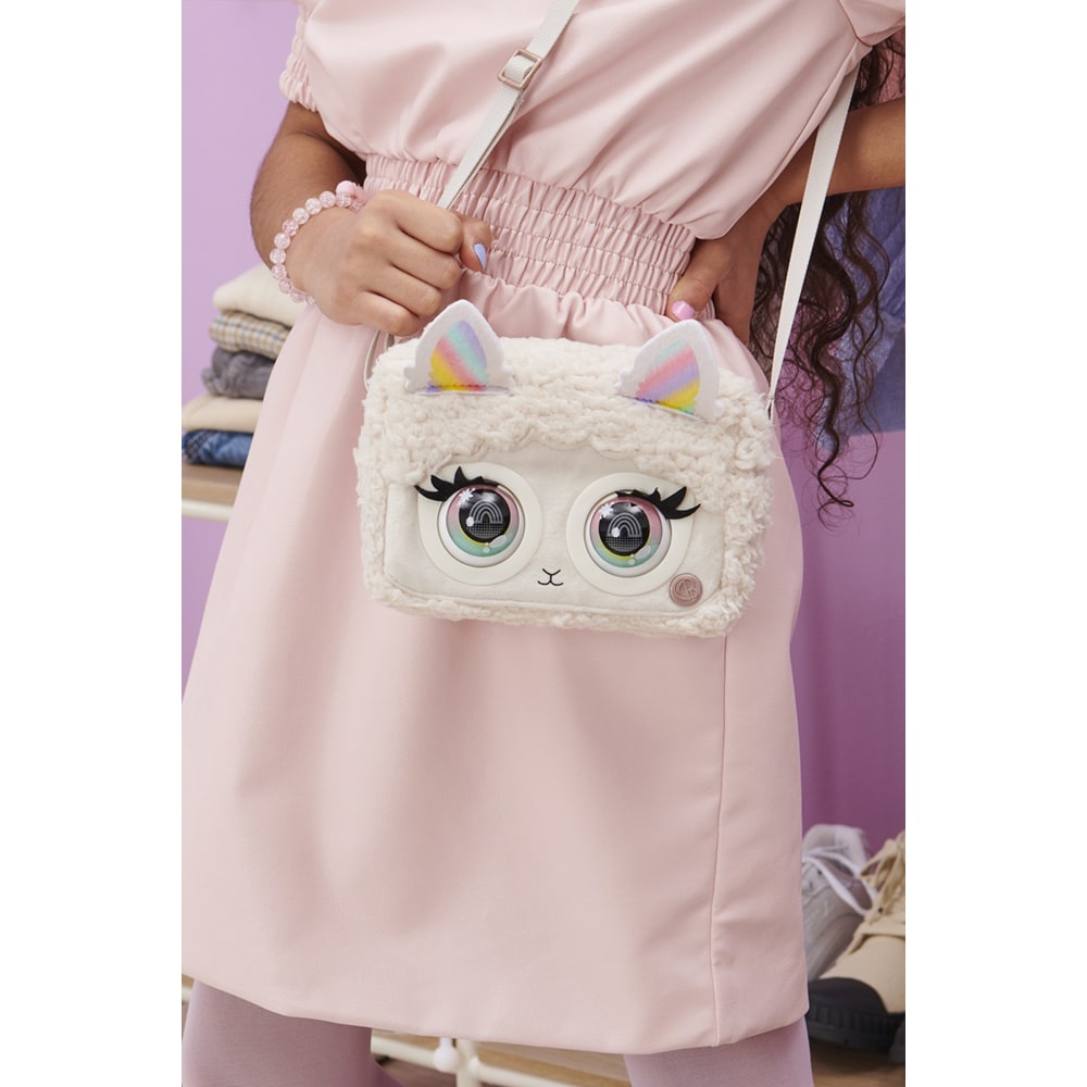 Jucarie interactiva SPINMASTER Purse Pets Bag Trendy Treats, Fluffy - Llama 6064117, 5 ani+, multicolor