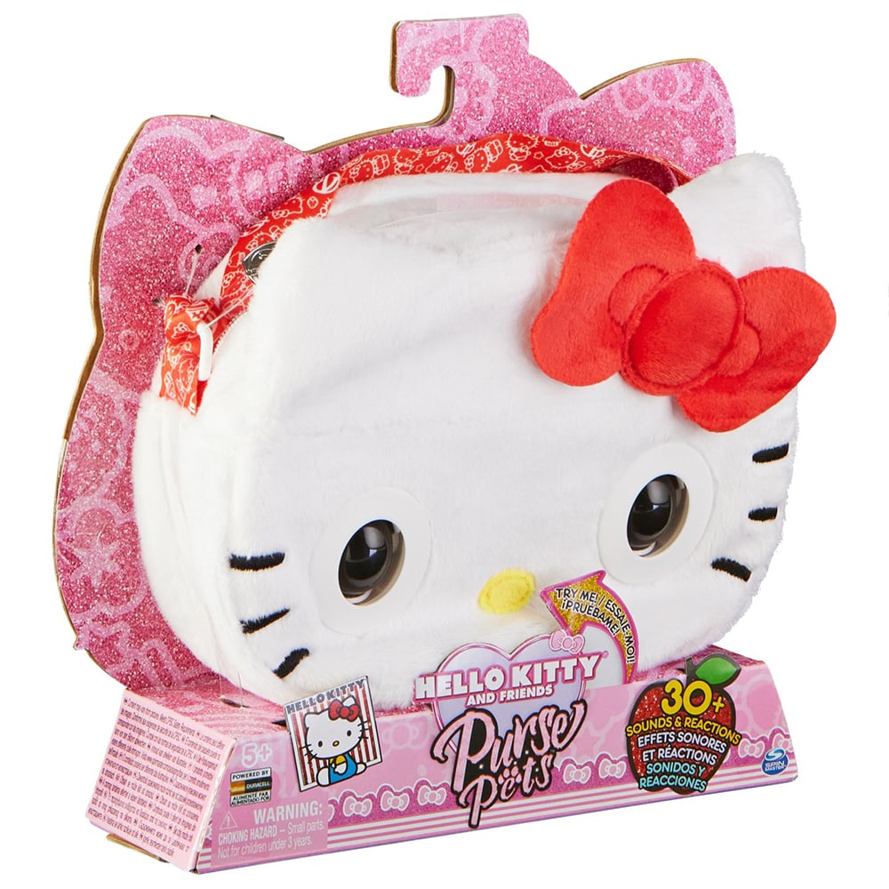 Jucarie interactiva SPINMASTER Purse Pets Bag Trendy Treats - Hello Kitty si prietenii 6065146, 5 ani+, multicolor
