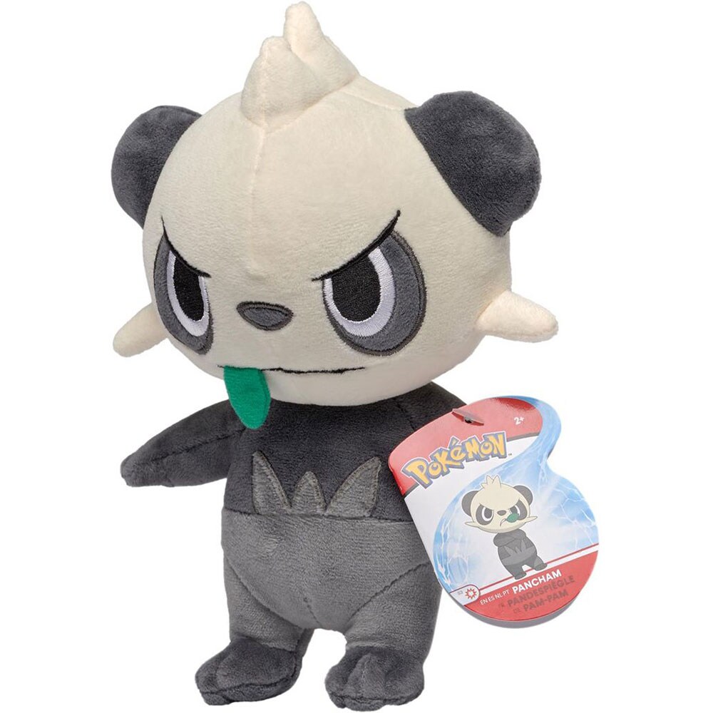 Jucarie de plus POKEMON Pancham 95363, 2 ani+, gri-alb