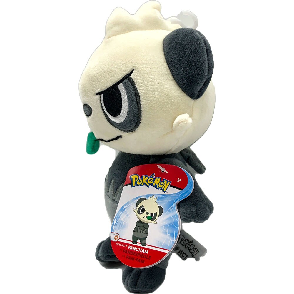 Jucarie de plus POKEMON Pancham 95363, 2 ani+, gri-alb