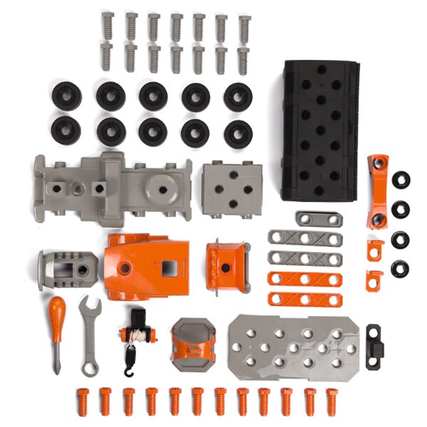 Set BLACK&DECKER Masinuta cu trusa de scule BD1753, 3 ani+, portocaliu-negru