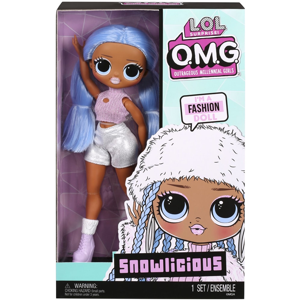 Papusa LOL SURPRISE O.M.G. - Snowlicious MGA987703EUC, 3 ani+, albastru-roz
