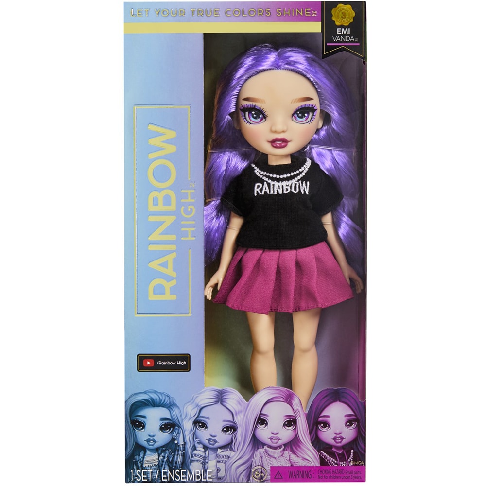 Papusa RAINBOW HIGH Emi Vanda MGA987734, 6 ani+, mov-negru