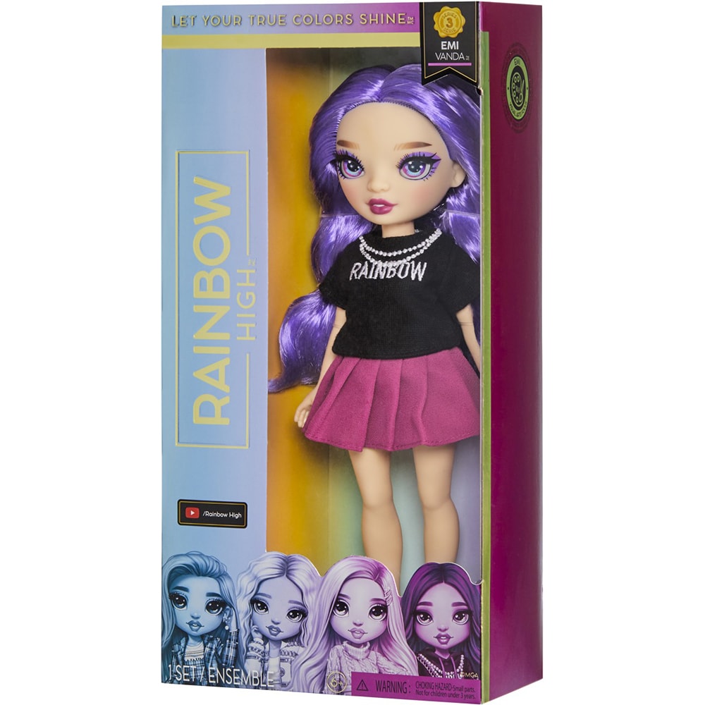 Papusa RAINBOW HIGH Emi Vanda MGA987734, 6 ani+, mov-negru
