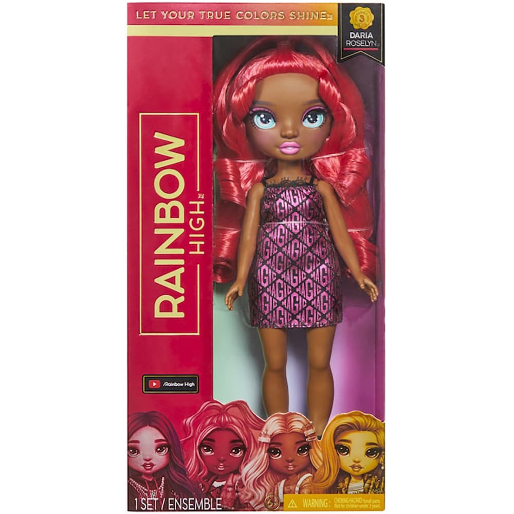 Papusa RAINBOW HIGH Daria Roselyn MGA987741, 6 ani+, roz-negru