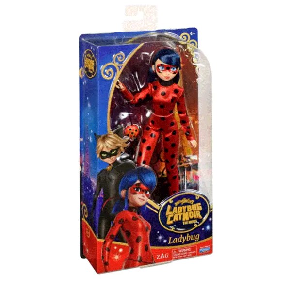 Papusa MIRACULOUS Ladybug din film MLB50014O, 30cm, 4 ani+, rosu-negru