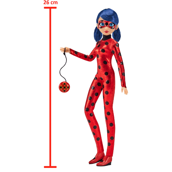 Papusa MIRACULOUS Ladybug din film MLB50014O, 30cm, 4 ani+, rosu-negru