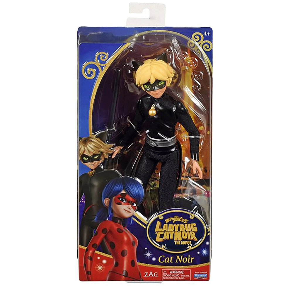 Papusa MIRACULOUS Cat Noir MLB50015O, 30cm, 4 ani+, negru