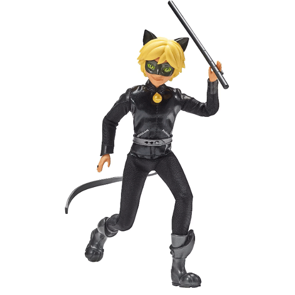Papusa MIRACULOUS Cat Noir MLB50015O, 30cm, 4 ani+, negru
