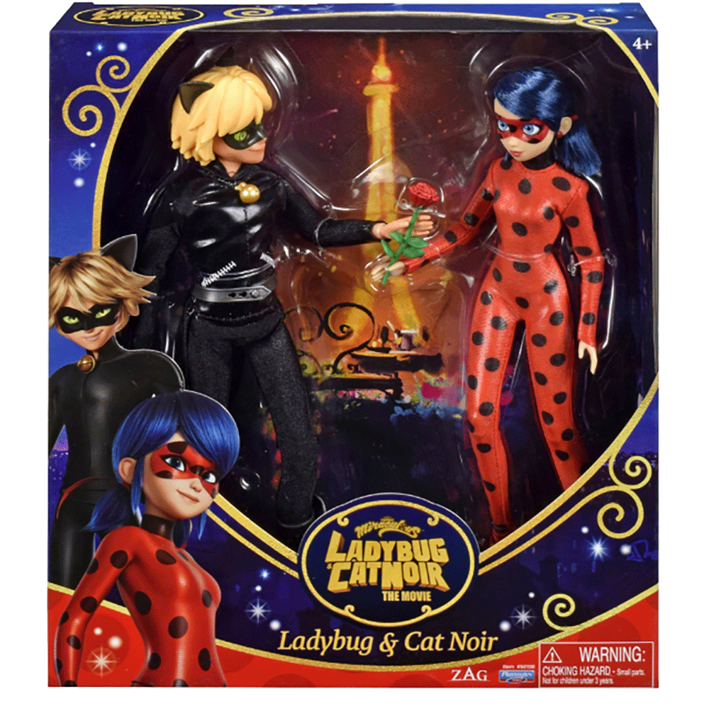 Set papusi MIRACULOUS Ladybug si Cat Noir MLB50198O, 4 ani+, multicolor